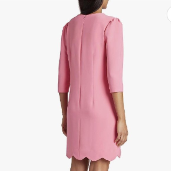 NWT Tahari Pink Crepe Scallop Shift Dress - Size 16 - Picture 2 of 6